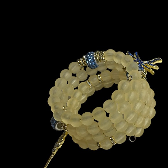 Iridescent Yellow Memory Wire Stack Bracelet - Picture 5 of 8